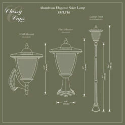 Classy Caps Elegante Solar Lamp - Black 7 Classy Caps Elegante Solar Lamp - Black -DIY HOME CENTER Shop CLSES main 30