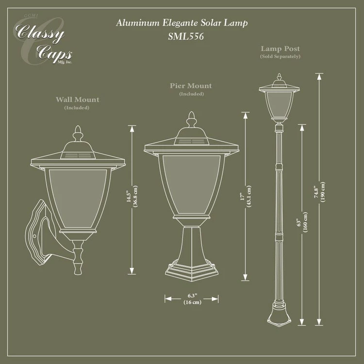 Classy Caps Elegante Solar Lamp - Black 5 Classy Caps Elegante Solar Lamp - Black - Image 3