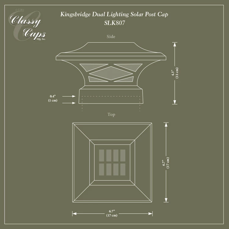 Classy Caps Kingsbridge Solar Post Cap 8 Classy Caps Kingsbridge Solar Post Cap - Image 6