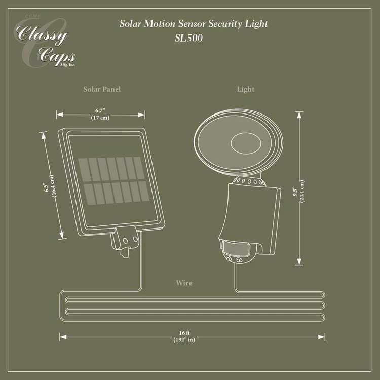 Classy Caps Solar Motion Sensor Security Light - Black 5 Classy Caps Solar Motion Sensor Security Light - Black - Image 3