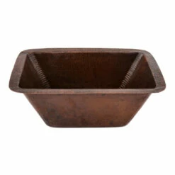Premier Copper Products Rectangle Copper Bar Sink With 2" Drain Size