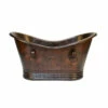 Premier Copper Products 60" Hammered Copper Double Slipper Bathtub With Rings 1 Premier Copper Products 60" Hammered Copper Double Slipper Bathtub With Rings -DIY HOME CENTER Shop COPBTDR60DB main 10