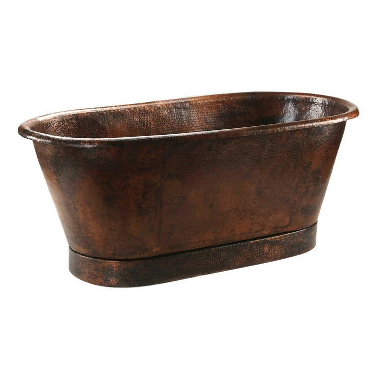Premier Copper Products 72" Hammered Copper Modern Style Bathtub 4 Premier Copper Products 72" Hammered Copper Modern Style Bathtub - Image 2