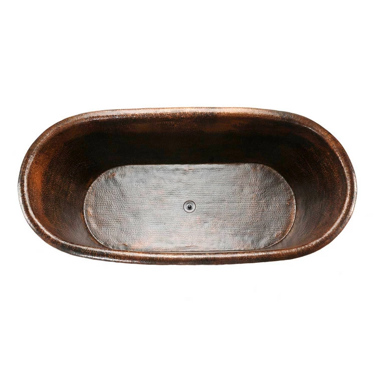 Premier Copper Products 72" Hammered Copper Modern Style Bathtub 5 Premier Copper Products 72" Hammered Copper Modern Style Bathtub - Image 3