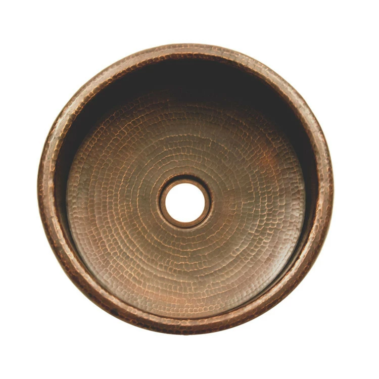 Premier Copper Products 15" Round Bar Vessel Tub Sink With 2" Drain 4 Premier Copper Products 15" Round Bar Vessel Tub Sink With 2" Drain - Image 2