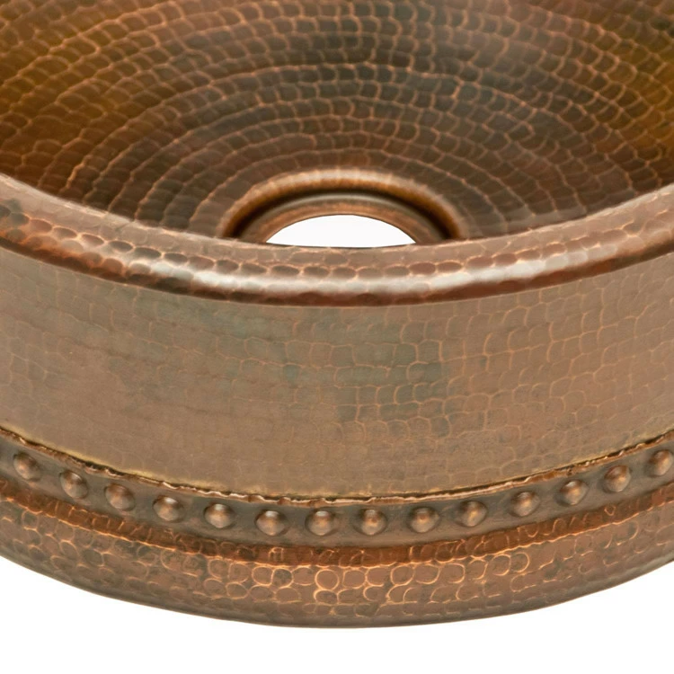 Premier Copper Products 15" Round Bar Vessel Tub Sink With 2" Drain 5 Premier Copper Products 15" Round Bar Vessel Tub Sink With 2" Drain - Image 3