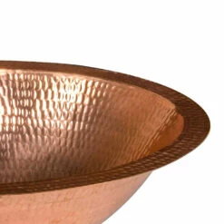 Premier Copper Products 17" Oval Under Counter Hammered Copper Bathroom Sink In Polished Copper 7 Premier Copper Products 17" Oval Under Counter Hammered Copper Bathroom Sink In Polished Copper -DIY HOME CENTER Shop COPLO17FPC SinkOnly 40