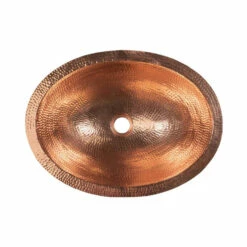 Premier Copper Products 19" Oval Under Counter Hammered Copper Bathroom Sink In Polished Copper 7 Premier Copper Products 19" Oval Under Counter Hammered Copper Bathroom Sink In Polished Copper -DIY HOME CENTER Shop COPLO19FPC main 30