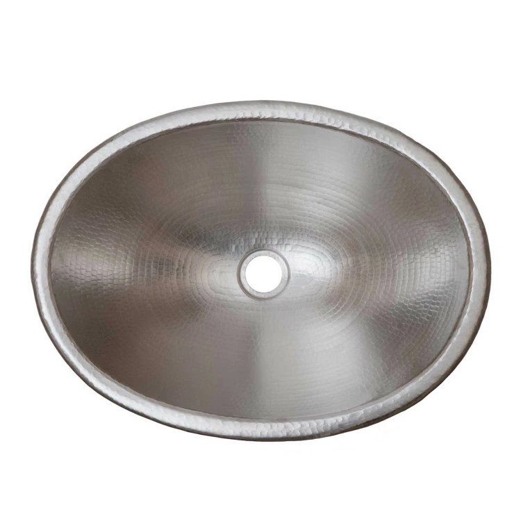 Premier Copper Products 19" Self Rimming Counter Copper Bathroom Sink Electroless Nickel 4 Premier Copper Products 19" Self Rimming Counter Copper Bathroom Sink Electroless Nickel - Image 2