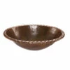 Premier Copper Products Oval Roped Rim Self Rimming Hammered Copper Sink 1 Premier Copper Products Oval Roped Rim Self Rimming Hammered Copper Sink -DIY HOME CENTER Shop COPLO19RRDB main 10