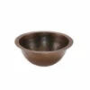 Premier Copper Products Small Round Under Counter Hammered Copper Sink - 14"x14"x6" 1 Premier Copper Products Small Round Under Counter Hammered Copper Sink - 14"x14"x6" -DIY HOME CENTER Shop COPLR14FDB main 10