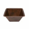 Premier Copper Products 15" Square Under Counter Hammered Copper Bathroom Sink -DIY HOME CENTER Shop COPLSQ15DB SinkOnly 20