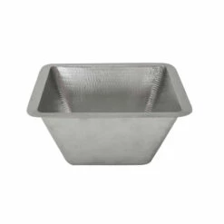 Premier Copper Products 15" Square Under Counter Copper Bathroom Sink - Electroless Nickel