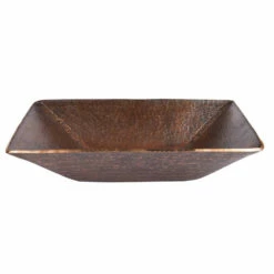 Premier Copper Products Modern Rectangle Hand Forged Old World Copper Vessel Sink