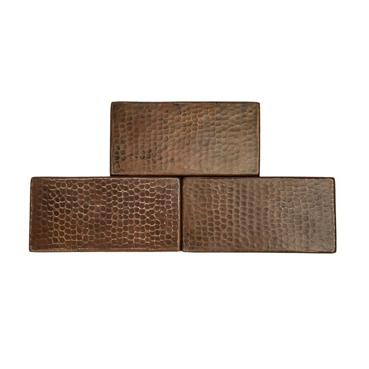 Premier Copper Products Hammered Copper Tile 3" X 6" 4 Premier Copper Products Hammered Copper Tile 3" X 6" - Image 2