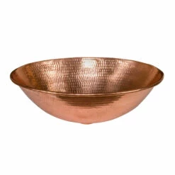Premier Copper Products 17" Oval Wired Rim Vessel Hammered Copper Sink In Polished Copper