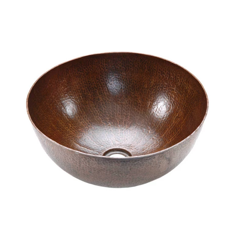 Premier Copper Products Medium Round Vessel Hammered Copper Sink 3 Premier Copper Products Medium Round Vessel Hammered Copper Sink
