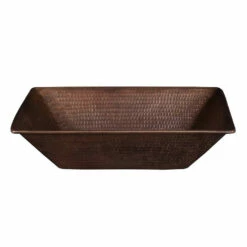 Premier Copper Products 17" Rectangle Wired Rim Vessel Hammered Copper Sink