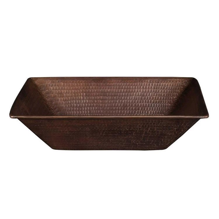 Premier Copper Products 17" Rectangle Wired Rim Vessel Hammered Copper Sink 3 Premier Copper Products 17" Rectangle Wired Rim Vessel Hammered Copper Sink