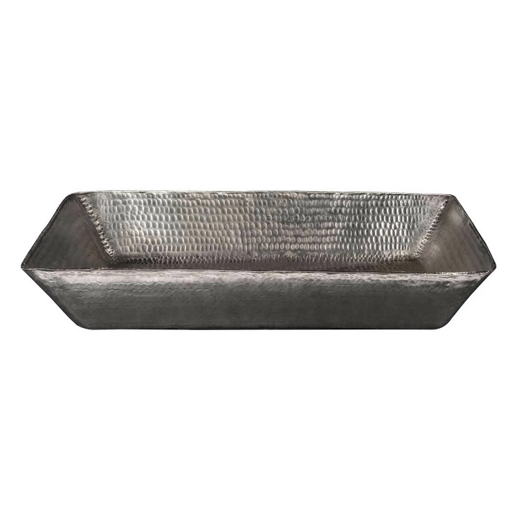 Premier Copper Products 20" Rectangle Vessel Hammered Copper Sink In Nickel 3 Premier Copper Products 20" Rectangle Vessel Hammered Copper Sink In Nickel