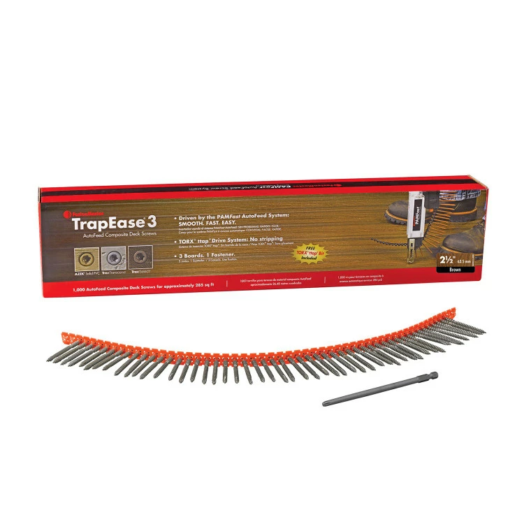 FastenMaster TrapEase 3 AutoFeed Composite Deck Screws - 1000 Count 3 FastenMaster TrapEase 3 AutoFeed Composite Deck Screws - 1000 Count