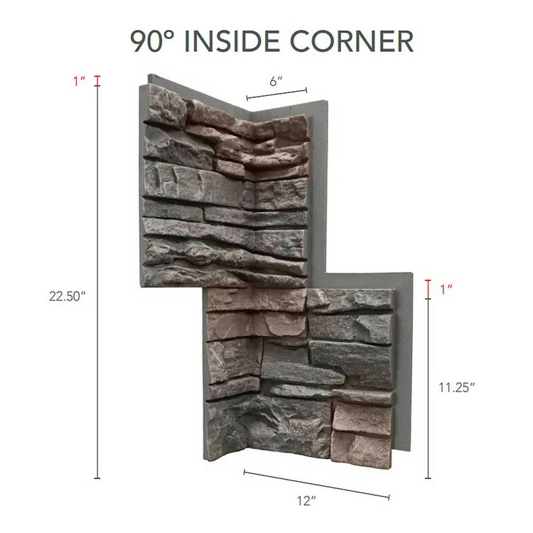 GenStone Faux Stacked Stone 90 Degree Inside Corner 4 GenStone Faux Stacked Stone 90 Degree Inside Corner - Image 2